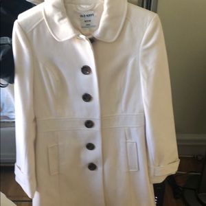 OldNavy womens NWT CREAM WHITE  WINTER PEA COAT XS